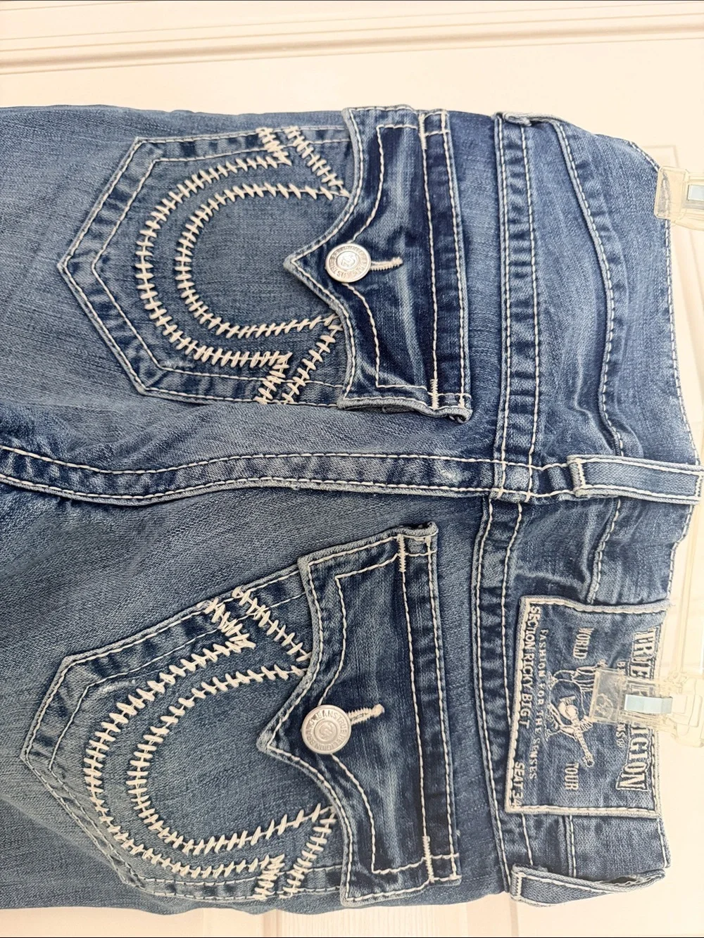 True Religion Men's Straight Jeans in Blue Denim Wash
